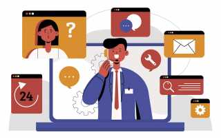 Illustration showing a business professional managing customer communications across multiple channels